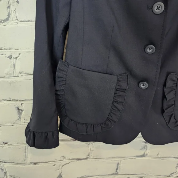 Rebecca Taylor Spring Ruffle Jacket in Navy - Picture 5 of 8